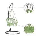 Függő szék, pamut+fém/zöld greenery, AMADO 2 NEW