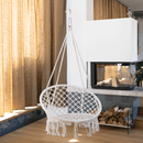 Függő szék, pamut+fém/fehér, AMADO 2 NEW