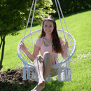 Függő szék, pamut+fém/fehér, AMADO 2 NEW