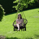 Függő szék, pamut+fém/fekete, AMADO 2 NEW