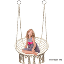 Függő szék, pamut+fém/fehér, AMADO 2 NEW