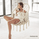 Függő szék, pamut+fém/fehér, AMADO 2 NEW