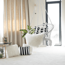 Függő szék, pamut+fém/fehér, AMADO 2 NEW