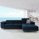 Sarokülőgarnitúra, kék, jobbos kivitel, AMARETA