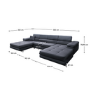 Univerzális ülőgarnitúra, szürke, AMARETA U