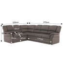 Sarokülőgarnitúra ágyfunkcióval és ágyneműtartóval, bal oldali kivitel, barna, AMELIA