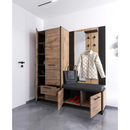 Szekrény, wotan tölgy/fekete, AMONI 2D2S/45