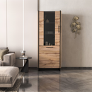 Vitrin, wotan tölgy/fekete, AMONI 1D1W