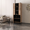 Vitrin, wotan tölgy/fekete, AMONI 1D1W