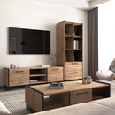 Dohányzóasztal, wotan tölgy/fekete, AMONI 1S