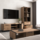 Nyitott polcos szekrény, wotan tölgy/fekete, AMONI 2S