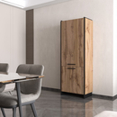 Polcos szekrény, wotan tölgy/fekete, AMONI 2D