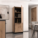 Polcos szekrény, wotan tölgy/fekete, AMONI 2D