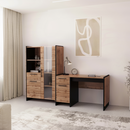 PC asztal 130, wotan tölgy/fekete, AMONI 1D1S