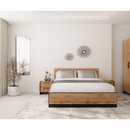 Ágy, 160x200, wotan tölgy/fekete, AMONI