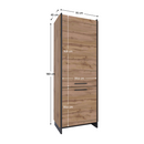 Polcos szekrény, wotan tölgy/fekete, AMONI 2D