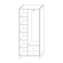 Szekrény, wotan tölgy/fekete, AMONI 2D2S/45