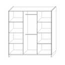 Szekrény, háromajtós, wotan tölgy/fekete, AMONI 3D