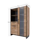 Alacsony vitrin, wotan tölgy/fekete, AMONI 1D1W1S