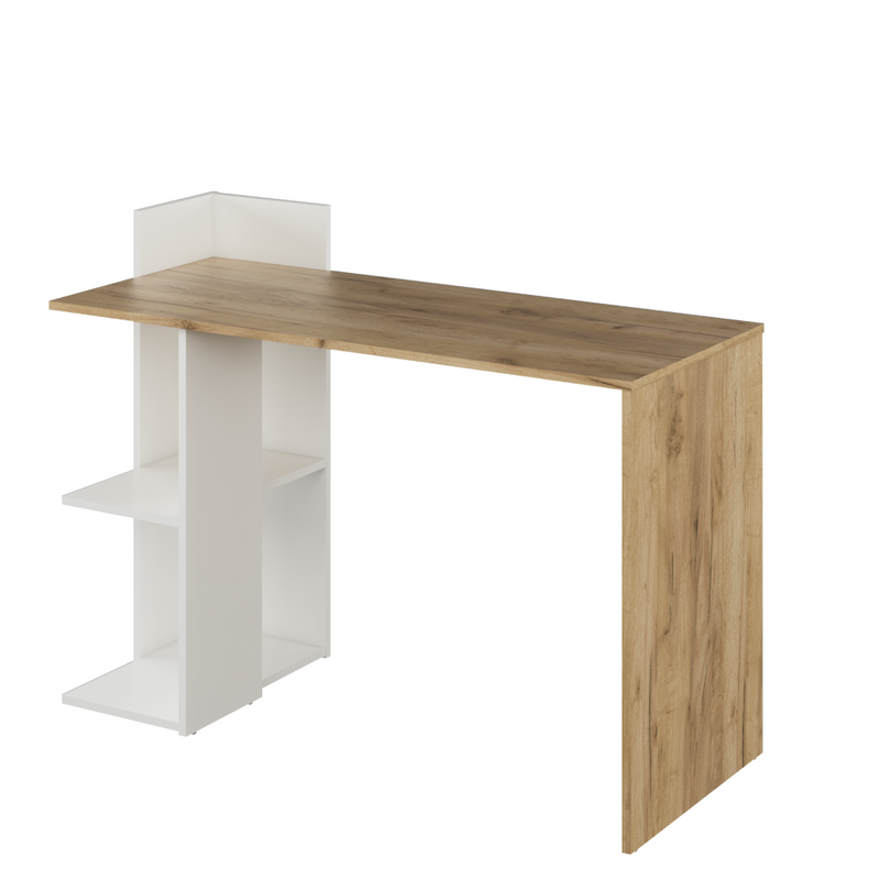 Számítógépasztal, artisan tölgy/fehér, ANDREO NEW