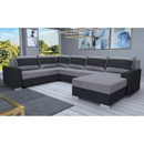 Univerzális ülőgarnitúra, sötétszürke/szürke, ANDRES U UNI