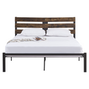 Franciaágy ráccsal, rusztikus tölgy/fém, 160x200, ANEYA