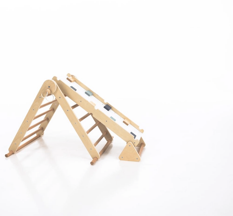 Montessori Pikler-háromszög 3 az 1-ben, természetes/színes, OPRIN