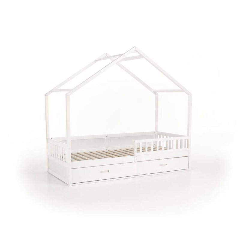 Montessori ágy, 90x200, fehér, tömör, BIANKA