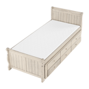 Ágy pótággyal, antik fehér, 90x200, ANTIKO