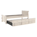 Ágy pótággyal, antik fehér, 90x200, ANTIKO