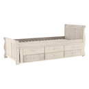 Ágy pótággyal, antik fehér, 90x200, ANTIKO