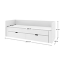 Kihúzható ágy, fehér, 90/180x200, ANTONY