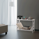 Konzolasztal, fehér, APOLOS