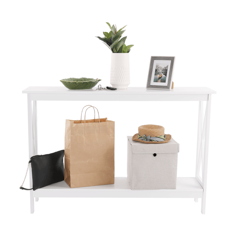 Konzolasztal, fehér, APOLOS