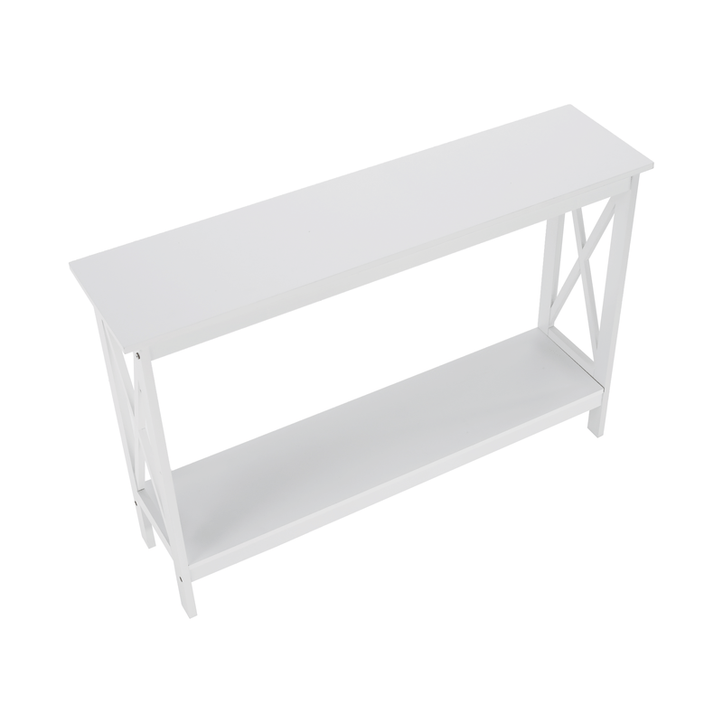 Konzolasztal, fehér, APOLOS