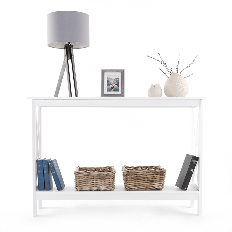 Konzolasztal, fehér, APOLOS