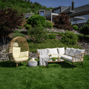 Kerti rattan szett, természetes/bézs/fekete, ARALY