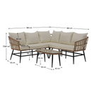 Kerti rattan szett, természetes/bézs/fekete, ARALY