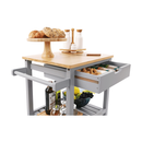 Tálalókocsi, természetes/szürke, ARETE