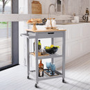 Tálalókocsi, természetes/szürke, ARETE