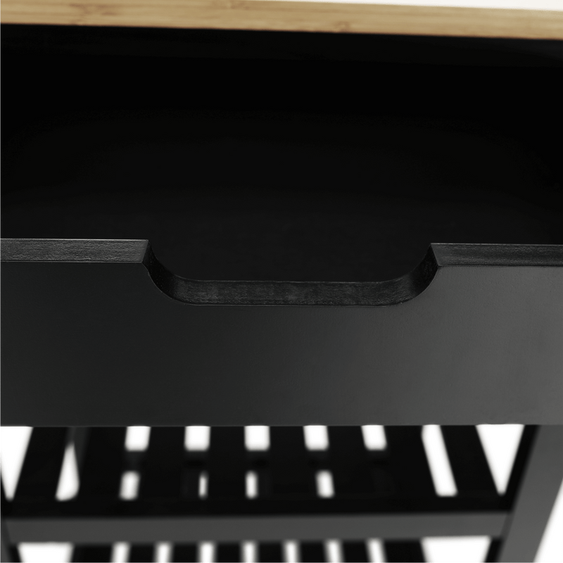 Tálalókocsi, természetes/fekete, ARETE