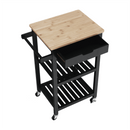 Tálalókocsi, természetes/fekete, ARETE