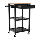 Tálalókocsi, természetes/fekete, ARETE