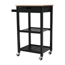 Tálalókocsi, természetes/fekete, ARETE