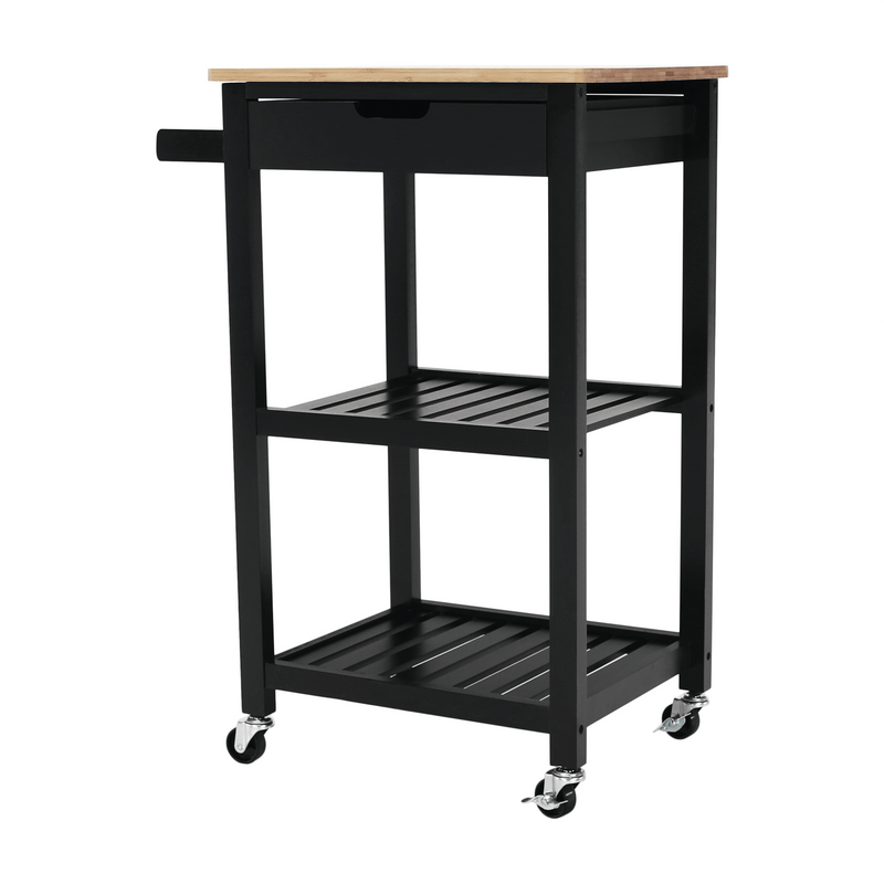 Tálalókocsi, természetes/fekete, ARETE