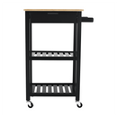 Tálalókocsi, természetes/fekete, ARETE