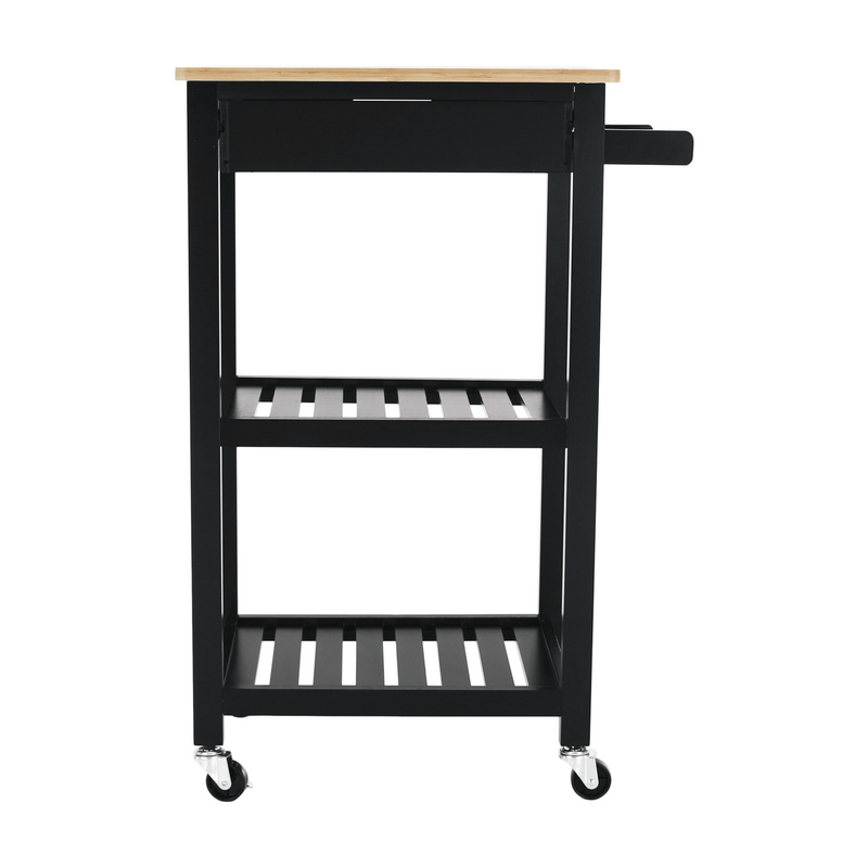 Tálalókocsi, természetes/fekete, ARETE