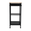 Tálalókocsi, természetes/fekete, ARETE