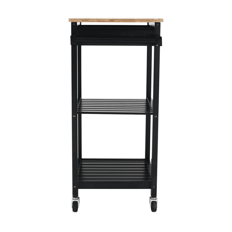 Tálalókocsi, természetes/fekete, ARETE