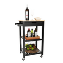 Tálalókocsi, természetes/fekete, ARETE